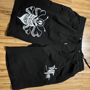Black Skull Graphic Athletic Shorts